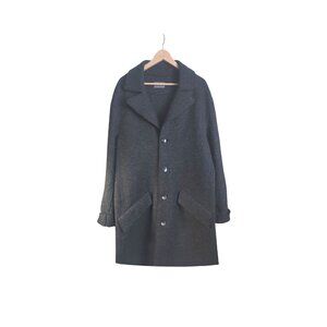 OSKA BOILED Wool Coat Womens Size 12 / 14 Gray Coat 3/4 Length
